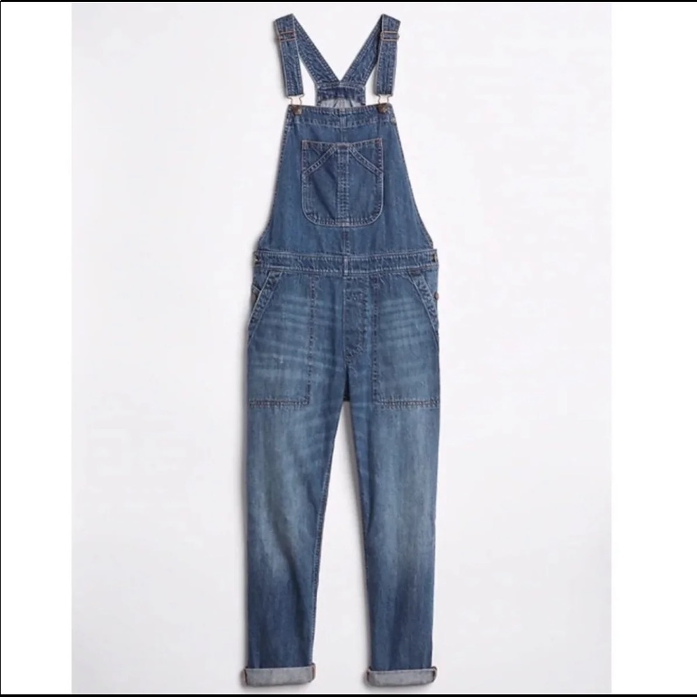 Gap medium wash overalls
